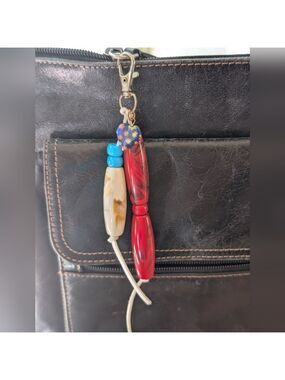 Patriotic Beaded Keychain